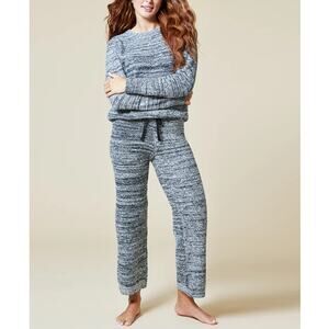 Softies Women's Heather Black Marshmallow Crew Neck Lounge 2 Pc Set Size M